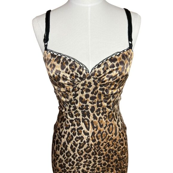 Dolce & Gabbana D&G Iconic Vintage Leopard Print Slip Dress Size XS (38 IT) - Picture 2 of 12